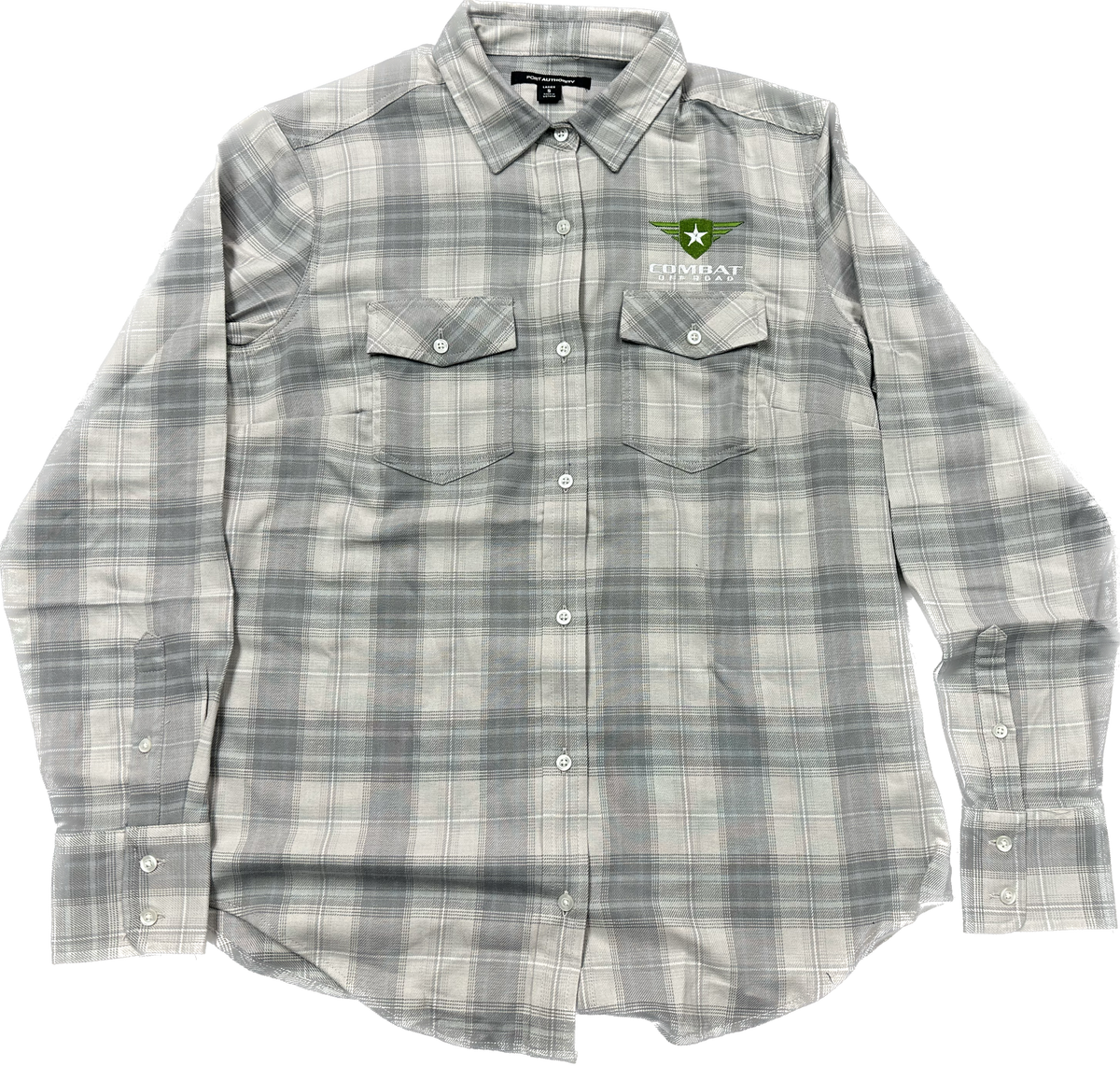 women's gray flannel shirt