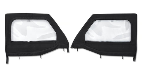 Bestop Element Upper Fabric Half Doors - JL-JT Front - Premium Black Twill - Bestop product photo
