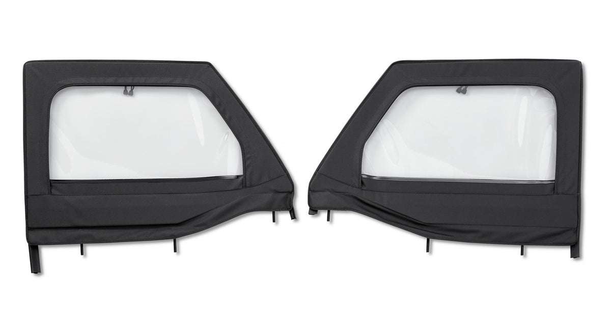 Bestop Element Upper Fabric Half Doors - JL-JT Front - Black Diamond - Bestop product photo