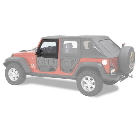 Bestop Element Upper Fabric Half Doors - JK Front - Premium Black Twill - Bestop product photo