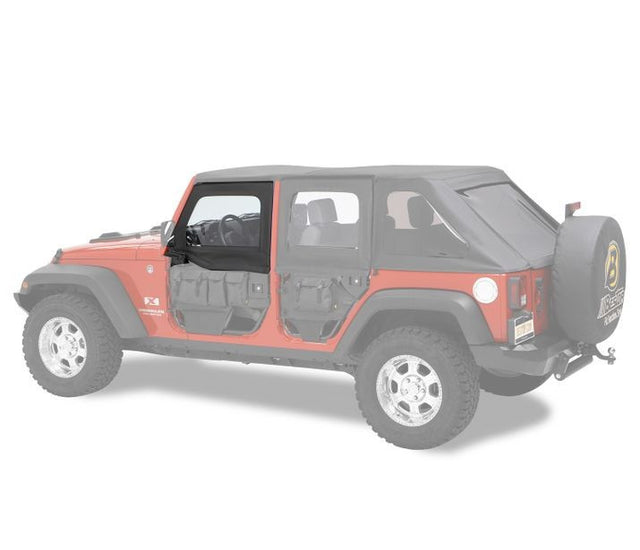 Bestop Element Upper Fabric Half Doors - JK Front - Premium Black Twill - Bestop product photo