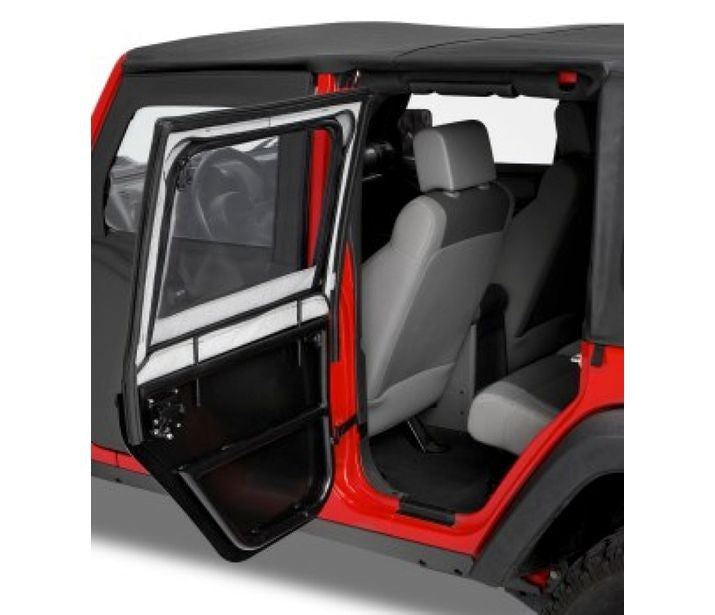 Bestop Element Upper Fabric Half Doors - JK Rear - Premium Black Twill - Bestop product photo