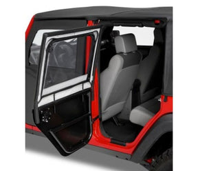 Bestop Element Upper Fabric Half Doors - JK Rear - Premium Black Twill - Bestop product photo