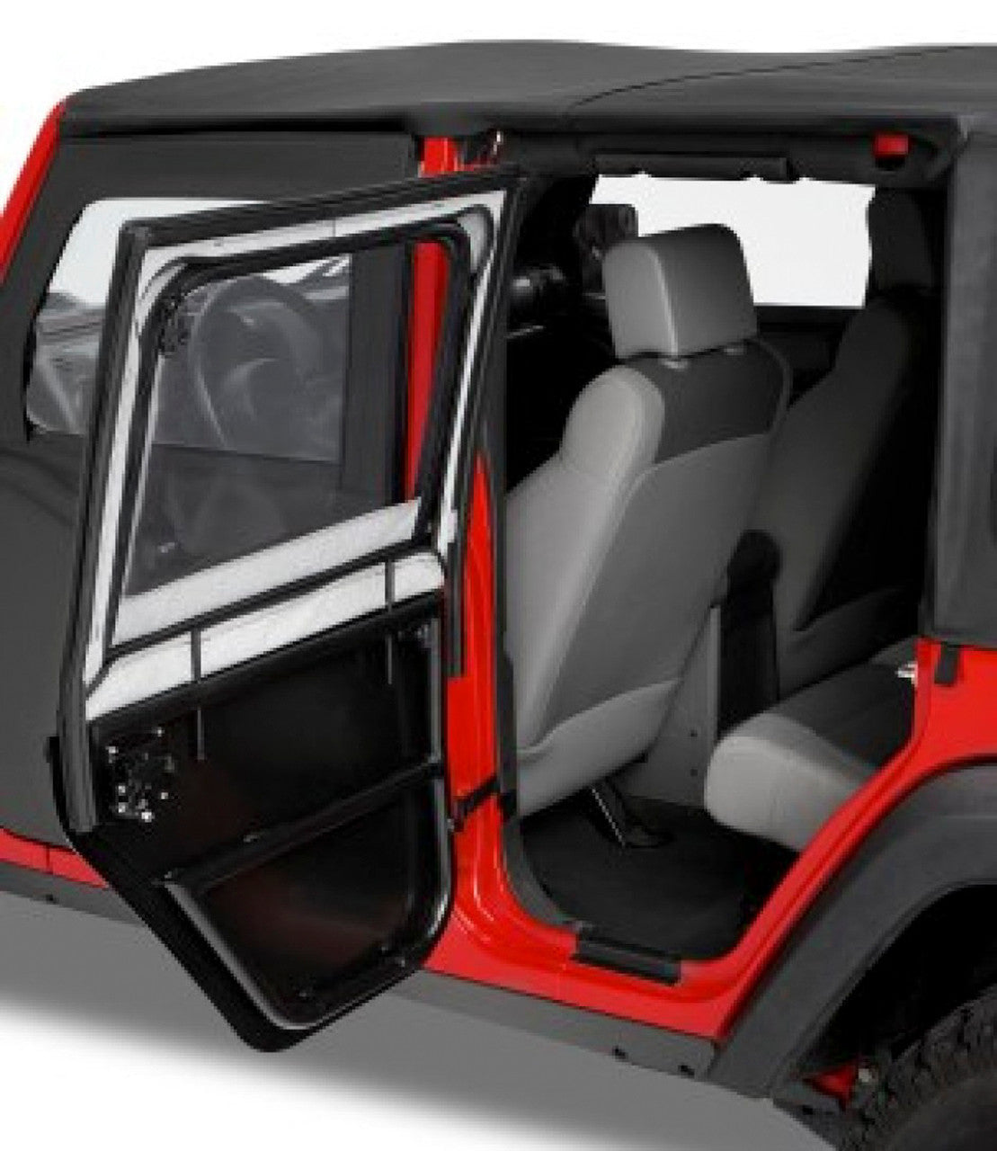Bestop Element Upper Fabric Half Doors - JK Rear - Black Diamond - Bestop product photo