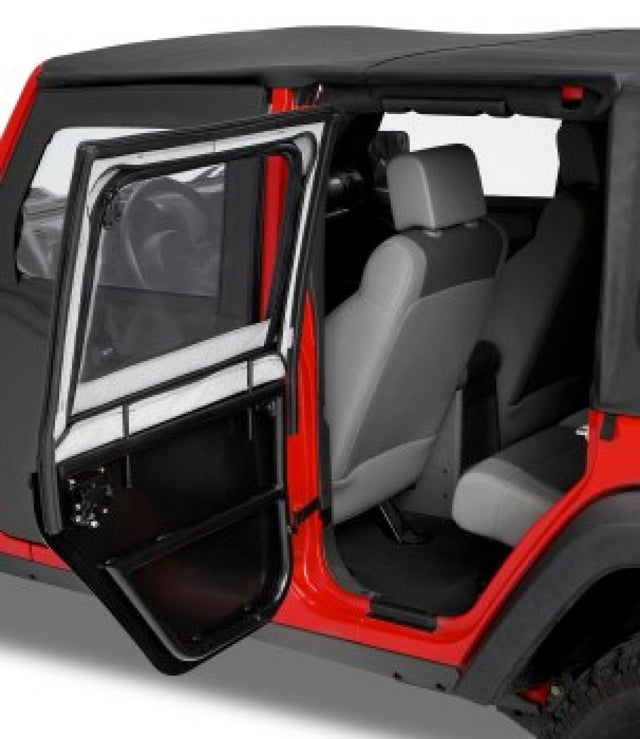Bestop Element Upper Fabric Half Doors - JK Rear - Black Diamond - Bestop product photo