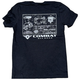 Combat Off Road T-Shirt - Hood Latch Blueprint - Black