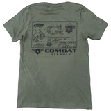 Combat Off Road T-Shirt - Hood Latch Blueprint - OD Green